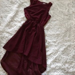 Maroon High-Low Dress